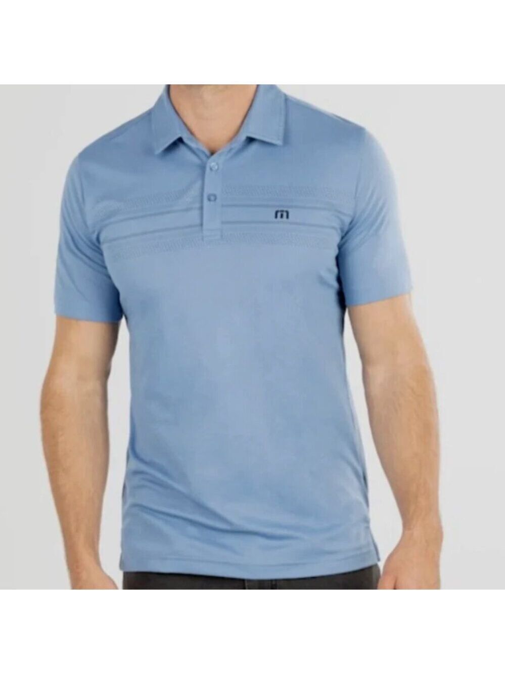 NWT Travis Mathew Scrambler Polo Pima Cotton Blend Blue Golf Shirt 2XL
